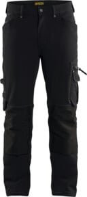 Blakläder Bundhose X1900 Handwerk in Schwarz mit Kniepolstertaschen und Reflexstreifen - Bild 1