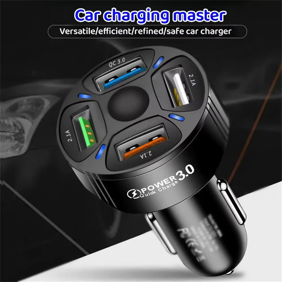 65 W Auto Ladegerät mit Quick Charge 3.0 und USB-C sowie USB-A Anschlüssen in Schwarz für Xiaomi, iPhone und Samsung - Bild 3