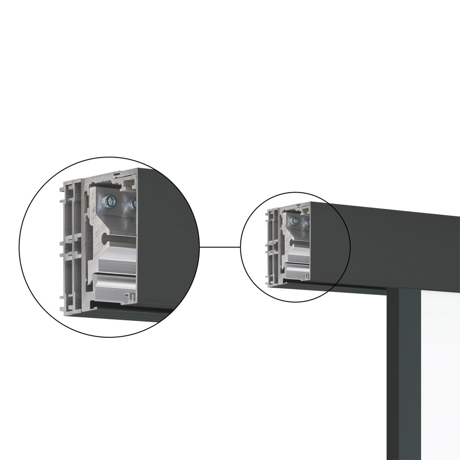 Skyscope Portal Abstandsprofil Doppelt für Slimwork Schiebetür, Schwarz, 2.000 mm - Bild 2