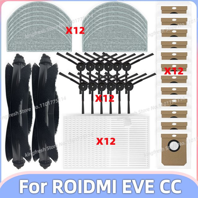 OSSIEAO Ersatzteil-Set für Roidmi Eve CC / SDJ12RM Staubsauger in Multicolour mit Hauptwalze, Seitenbürste, HEPA-Filter, Wischlappen und Staubbeutel - Bild 1