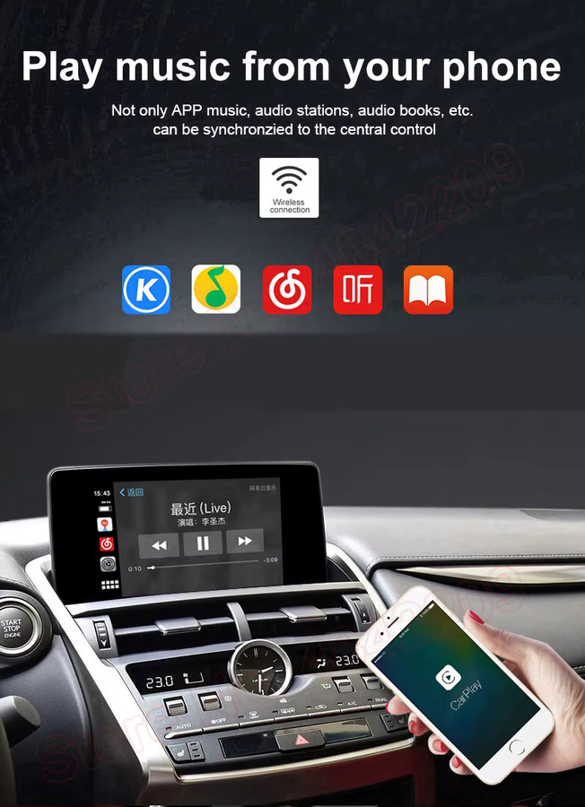 OEM Bildschirm Upgrade Interface Decoder Box für Apple CarPlay, Android Auto und Airplay in Schwarz für Lexus IST ES NX RX GS LC UX GX LS LX RC CT - Bild 1