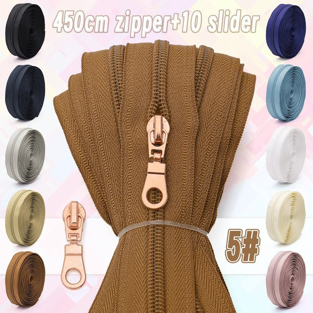 Changsons Nylon-Reißverschlüsse mit roségoldenen Schiebern in 10 Farben für Jacken und Gepäck, Größe 5 - Bild 1