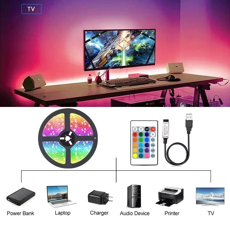 KcoiiFun RGB LED-Streifen mit Bluetooth App-Steuerung und USB-Anschluss, Multicolour SMD LED Dekolicht für dein Wohnzimmer - Bild 4