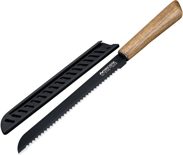 Nirosta Brotmesser Flow mit Edelstahl-Klinge und schwarzer Schutzhülle - Bild 1