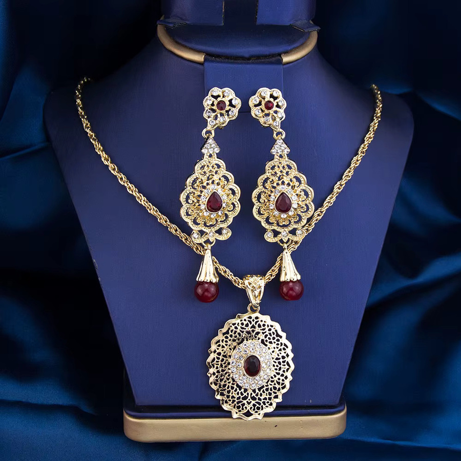 sunspice ms. Schmuck-Set, Tropfen Ohrring, Anhänger, Halskette, Gold, Damen - Bild 2