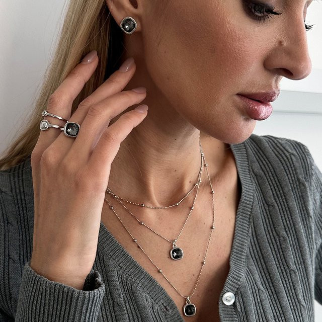 Salircon Schmuck-Set, Acryl, Schwarz, Damen - Bild 1
