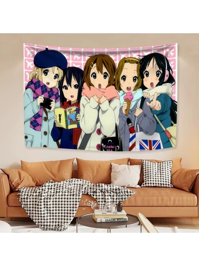 VIKAMA K-ON! Anime Wandteppich im Vintage-Stil aus Polyester, Mehrfarbig, B: 60 cm, H: 40 cm - Bild 2