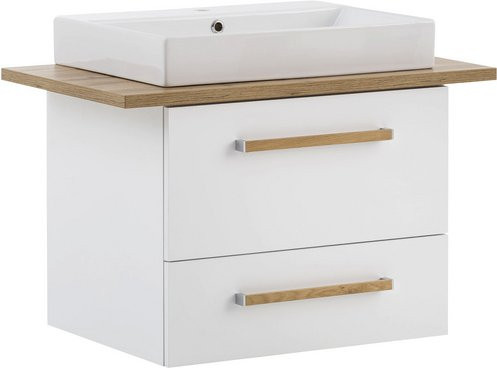 Schildmeyer Waschtisch Duo aus Sanitärkeramik mit 1 Becken, weiss, B: 82,2 cm, H: 61,5 cm - Bild 1