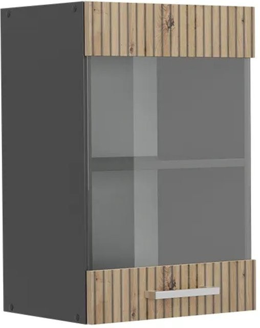 Vicco R-Line Küchen-Glashängeschrank mit Glastüren in Artisan-Eiche und Anthrazit, B/T/H: 40 x 31 x 60 cm - Bild 1
