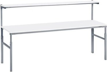 Treston Arbeitstisch TPH 718 höhenverstellbar in Grau und Weiß, B: 180 cm, T: 70 cm, H: 300 cm - Bild 1