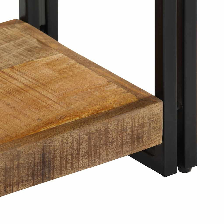 vidaXL TV-Schrank aus Massivholz Mango in Braun und Schwarz im Industrie-Stil, B/T/H: 90 x 30 x 40 cm - Bild 3