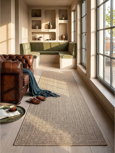 CORDEV Läufer Kadima Design Flachgewebe in Beige und Sand, Breite: 60 cm, Länge: 90 cm - Bild 1