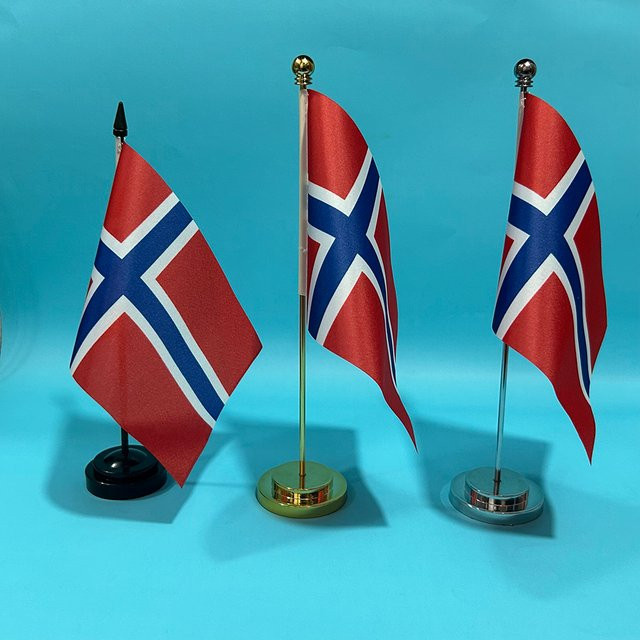 SKY FLAG Norselan Schreibtischflagge Norwegen, Nationalflagge als Schreibtischdekoration, B/H: 14 x 21 cm - Bild 1