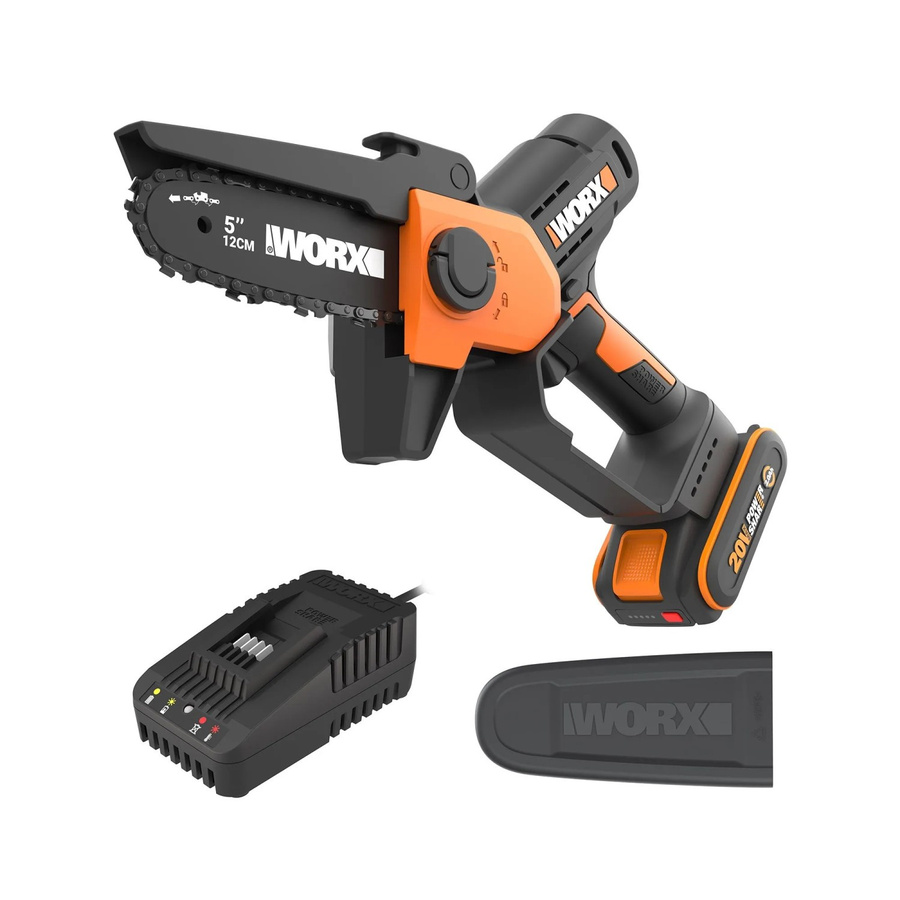 Worx Einhand-Astsäge WG326E 20 V Akku-Säge in Schwarz-Orange mit Worx Powershare - Bild 2