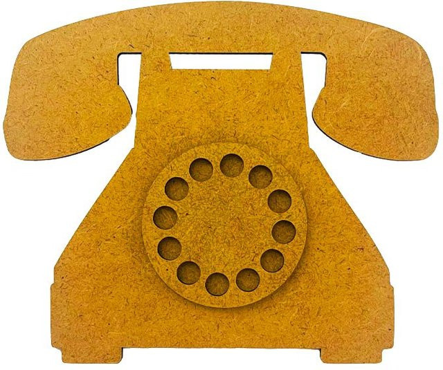 Crafty Shapes Golden Harmony Telefon aus MDF-Holz in Beige - Bild 1