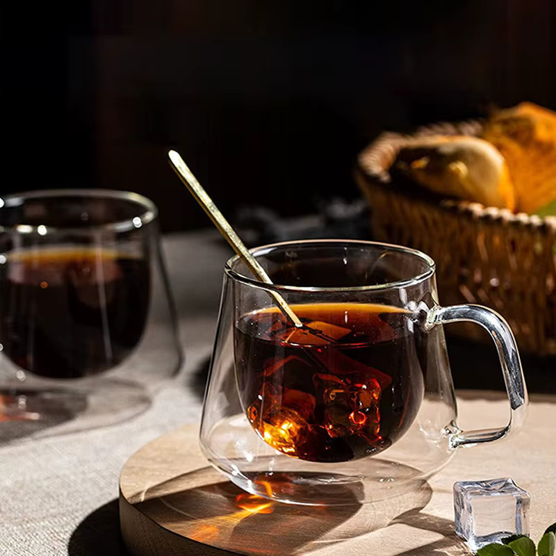 YWDL Doppelwandige Glas-Espressotassen Set, 2 Stück, Transparent, 200 ml pro Tasse - Bild 5