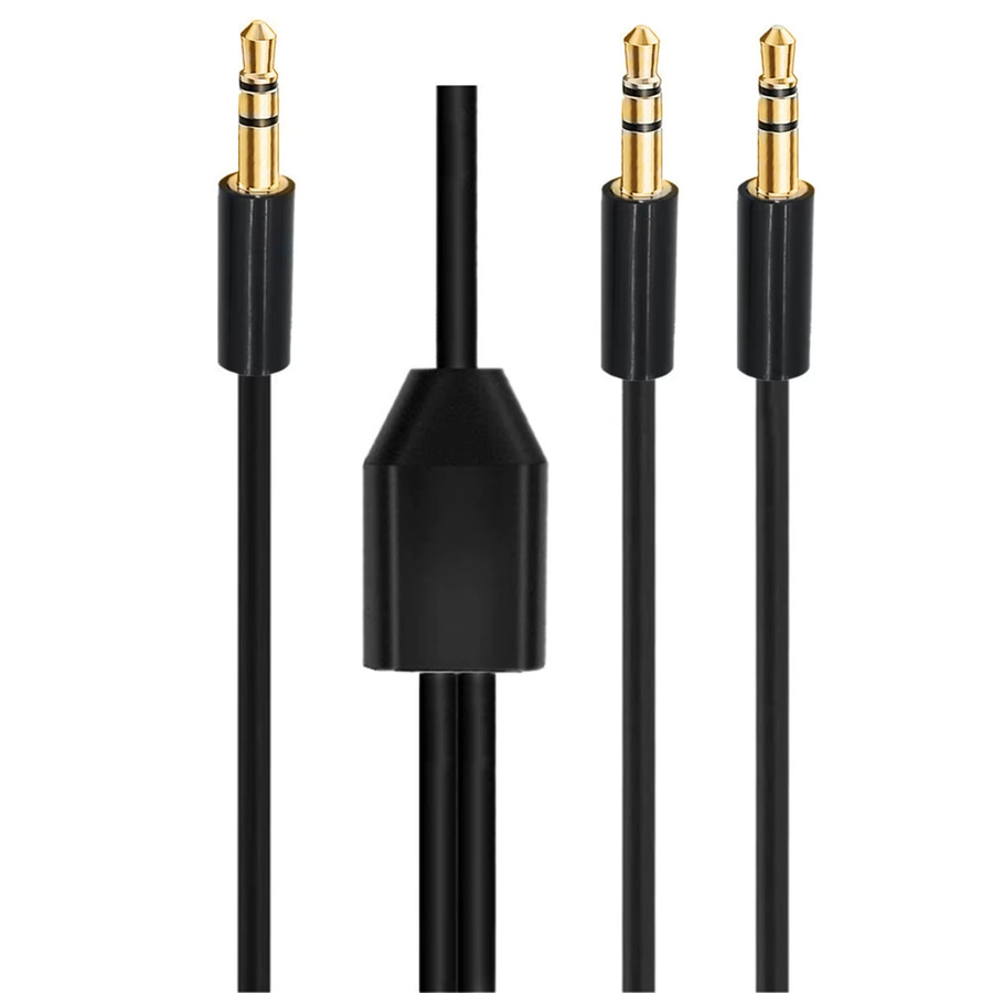 UpperFu Stereo Audio Y-Splitter Kabel von 3,5 mm Klinke auf 2x 3,5 mm TRS Stecker, Schwarz - Bild 5