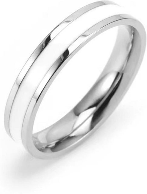 Lucky Star Jewelry Ring Edelstahl, Schwarz, Weiß, Zirkonia, Unisex - Bild 1