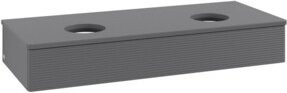 V&B Antao Waschtischunterschrank mit Frontstruktur und LED-Beleuchtung, Anthrazit lackiert, B: 120 cm, H: 19 cm, T: 50 cm - Bild 1