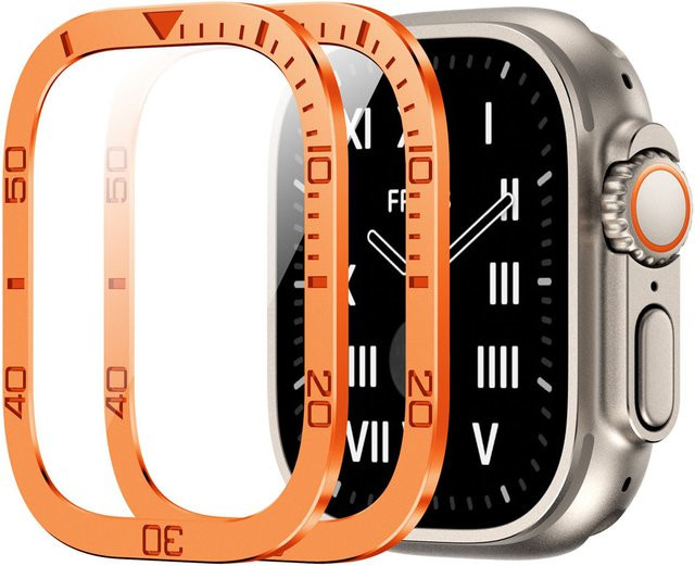 Displayschutzfolie aus gehärtetem Glas und Aluminium Lünette für Apple Watch Ultra 2 49mm - Bild 1
