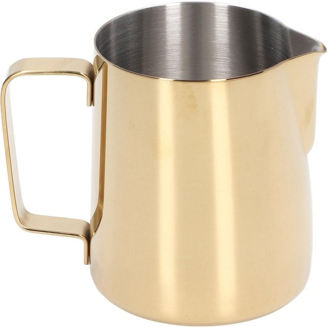 Milchaufschäumerkrug CosyHome aus Edelstahl mit Skala und tropffreiem Ausguss, Beige/Gold, 350 ml - Bild 1