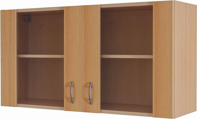 Flex-Well Glas-Hängeschrank Nano in Braun mit melaminbeschichteter Spanplatte und Glastüren, Breite: 100 cm - Bild 1