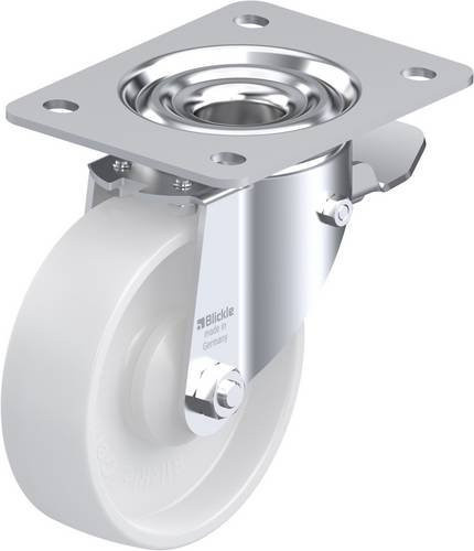 Blickle Lenkrolle LK-PO 125KA-3-ST mit Feststeller, weiß, Rad-Durchmesser: 125 mm, Tragfähigkeit: 300 kg - Bild 1