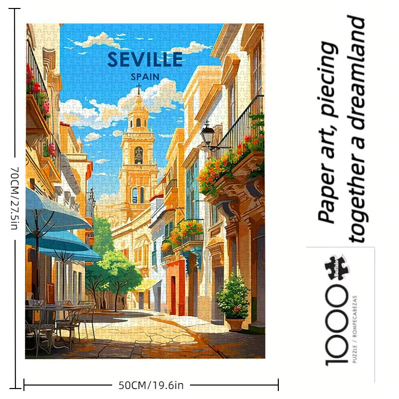AZNM Vintage Seville Street Scene Puzzle, 1.000 Teile, bunt / mehrfarbig - Bild 2