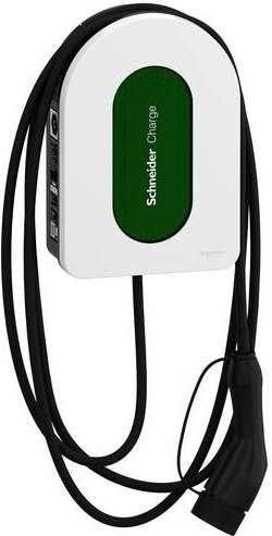 Schneider Electric Wallbox Typ 2 Mode 3 11kW 16A mit App-Steuerung, 3-Phasen, Weiß-Grün, Wandmontage - Bild 1