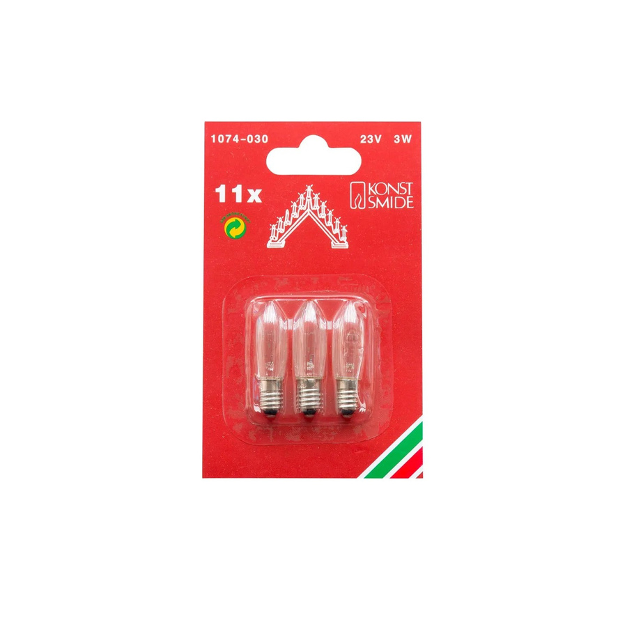 Konstsmide Ersatzbirne für 10-flammige Holzleuchter, Kerzenform, Transparent, E10 - Bild 2