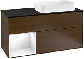 V&B Waschtischunterschrank Finion mit Wandbeleuchtung, Weiß lackiert, Breite: 120 cm, Tiefe: 50,1 cm, Höhe: 50,1 cm - Bild 1