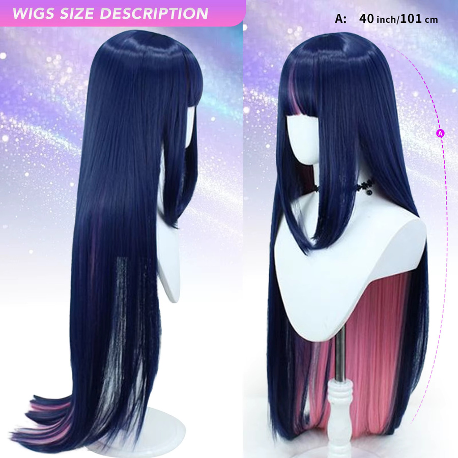 MEISU Cosplay Perücke, 40 Zoll, Synthetische Faser, Glatt, Damen - Bild 3
