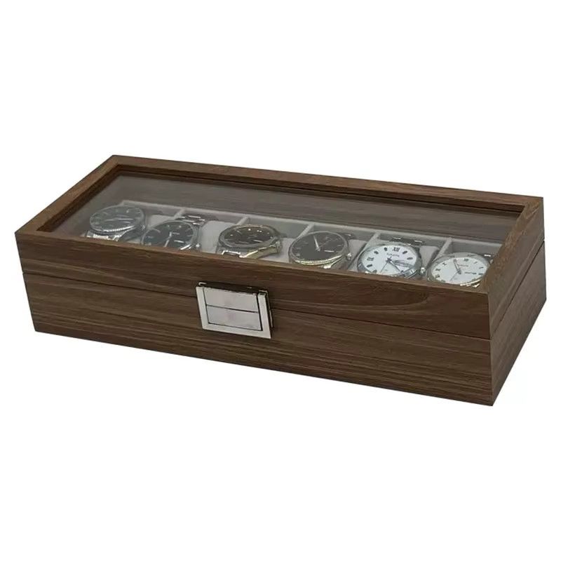 DOKW Uhrenetui aus Holz mit schwarzer Walnussmaserung für 6 Uhren - Bild 2