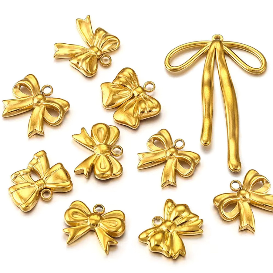 Serene Bliss Bogen-Charms, Edelstahl, Gold, Unisex - Bild 1