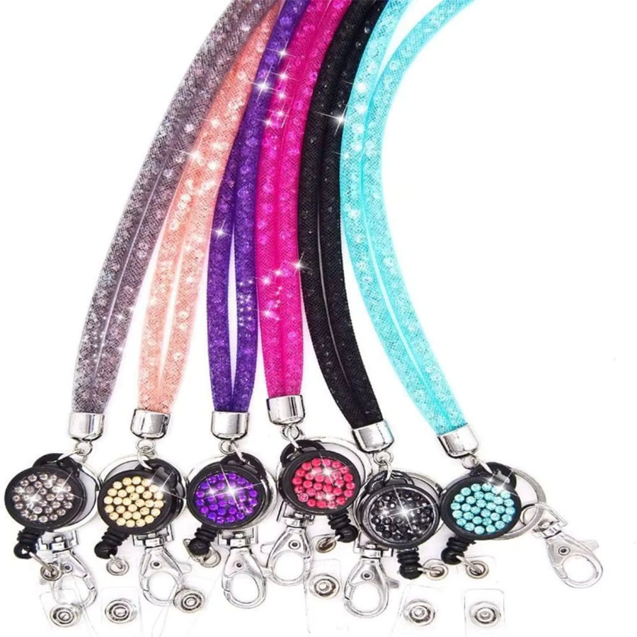 Glitzerndes Handgelenk-Telefon-Lanyard in Pink als Anti-Verlust Schlüsselanhänger und einziehbares Zubehör für dein Smartphone - Bild 2