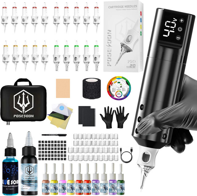 Poseidon V6 Tattoo Kit, Schwarz - Bild 1