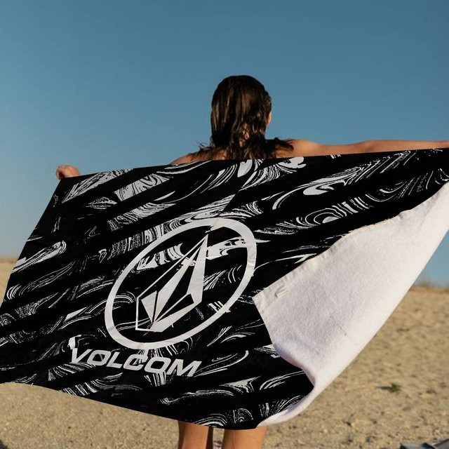 Volcom Logo Mikrofaser Strandtuch schnelltrocknend und super saugfähig, B: 80 cm, H: 160 cm - Bild 1