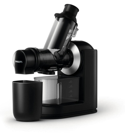 Philips Viva Collection Slow Juicer HR1889/70 Entsafter für kaltes Pressen, 1,0 l, 150 W, Schwarz
