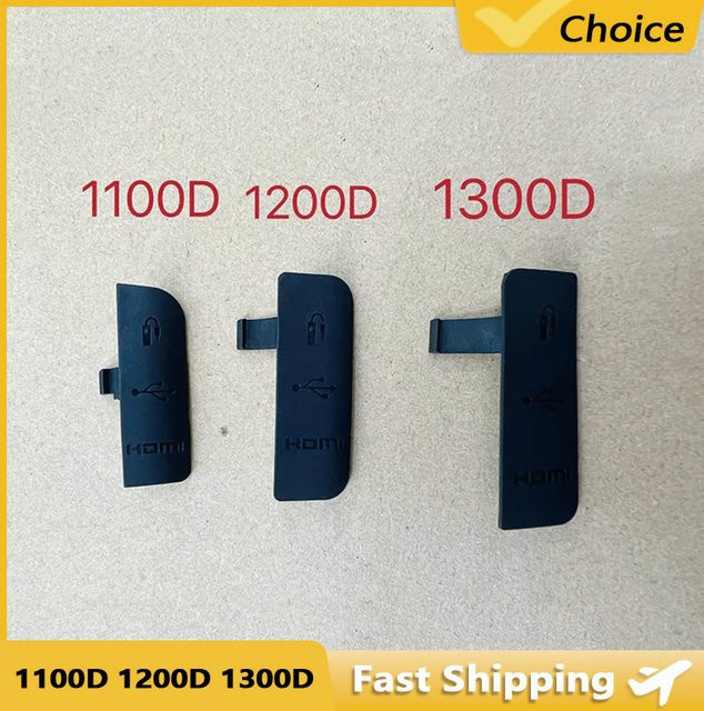 Canon Ersatzteil Set aus Leder für EOS 1100D, 1200D und 1300D in Schwarz inklusive USB-Abdeckung - Bild 1