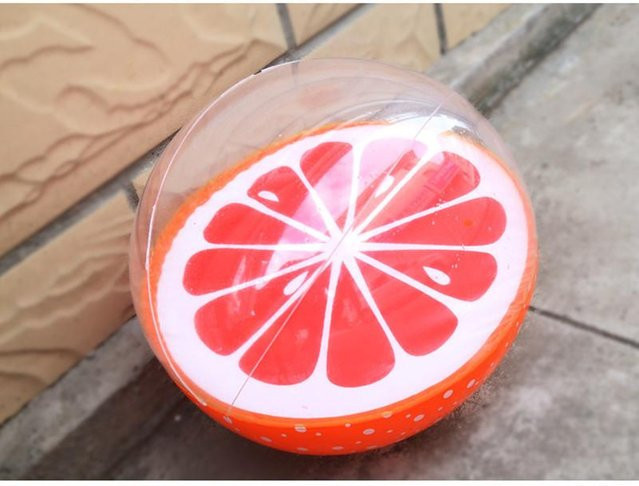 Kidsly 3D Aufblasbarer Wassermelonen-Orangen-Form Strandpartyball, weiß, ab 6 Jahren - Bild 1