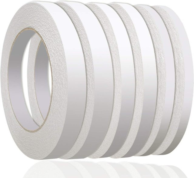 SCESSPACK Doppelseitiges Klebeband aus Papier in Weiß für Basteln, Scrapbooking und Geschenkverpackungen - Bild 1