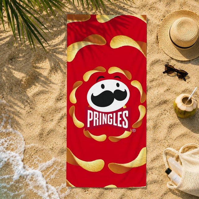 JMG Household Supplies Snack P-Pringles Strandhandtuch aus Mikrofaser, rot, B: 60 cm, H: 35 cm - Bild 1