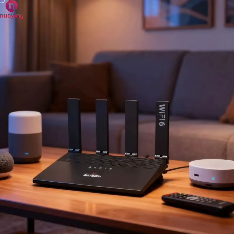 NUOYING WR800 WiFi6 4G LTE CPE Router in Schwarz mit SIM-Kartensteckplatz, 600Mbps und optionalem 5000mAh Akku sowie 4 Hochleistungsantennen - Bild 3
