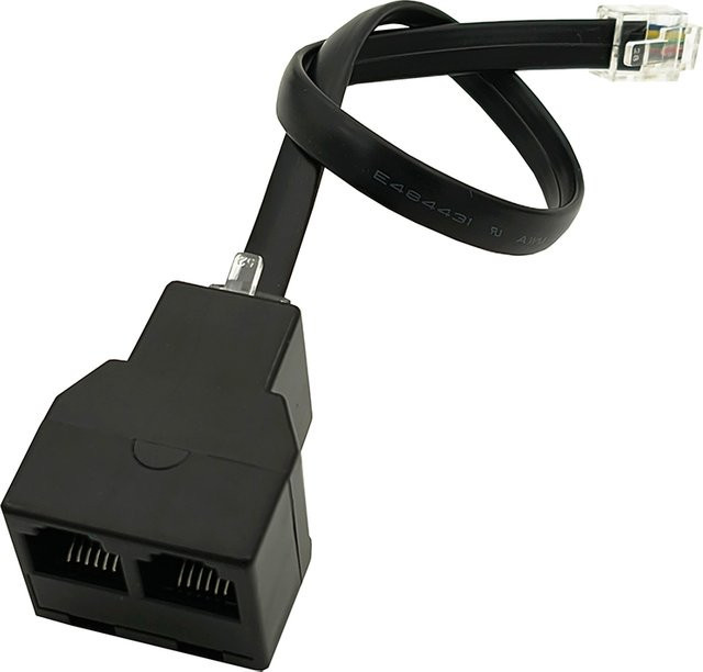 Coorle RJ12 6P6C Koppler 2-Wege RJ11 Telefonkabel Splitter Adapter in Schwarz und Gelb - Bild 1