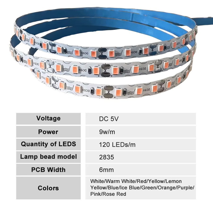 FUNZENXIN S-Form LED-Streifen 2835 SMD Flexibles Lichtband in Weiß, Breite: 6 mm - Bild 3