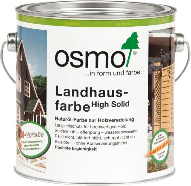 Osmo Landhausfarbe Weiss 2,5 l für Holz in Satin-Matt - Bild 1