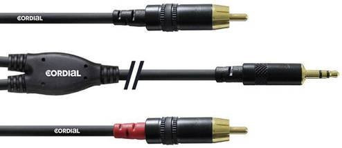 Cordial CFY3WCC Audio Adapterkabel Schwarz mit 3,5 mm Klinkenstecker auf 2x Cinch, Länge: 3,00 m - Bild 1