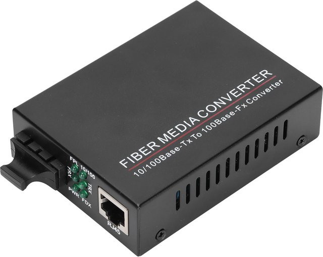 Honor Electronics Glasfaser-Transceiver TBCMC3302ED20 100M SingleMode Doppelader 20km SC 1310nm in Schwarz - Bild 1