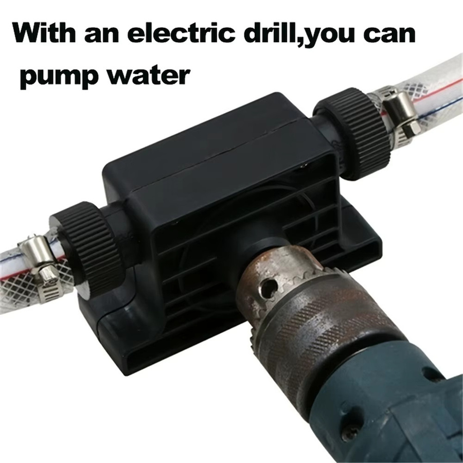 HORN Tragbare Elektrische Bohrmaschinenpumpe Selbstansaugende Transferpumpe für Öl, Flüssigkeiten und Wasser in Schwarz - Bild 5