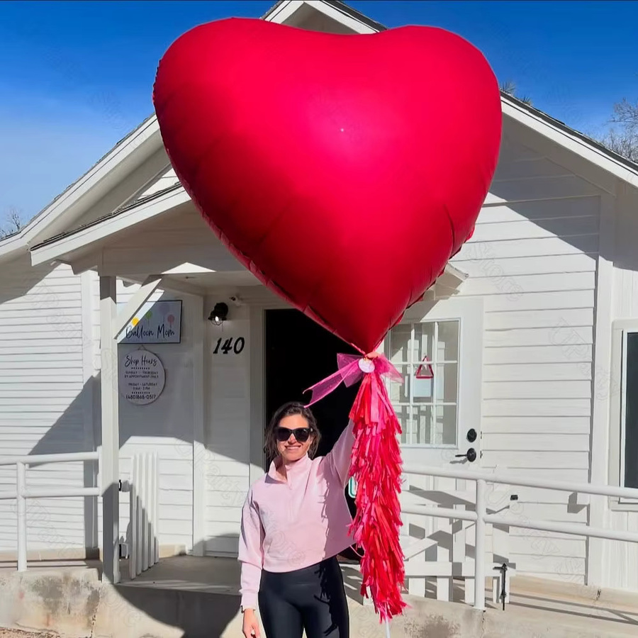 Rote Herz-Luftballons für Hochzeit, Geburtstag und Valentinstag, 152,4 cm Höhe - Bild 5